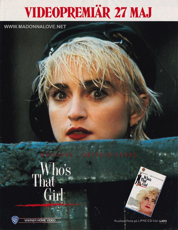 1988 - Unknown month - Unknown magazine - Sweden - Videopremiar 27 May - Who's that girl