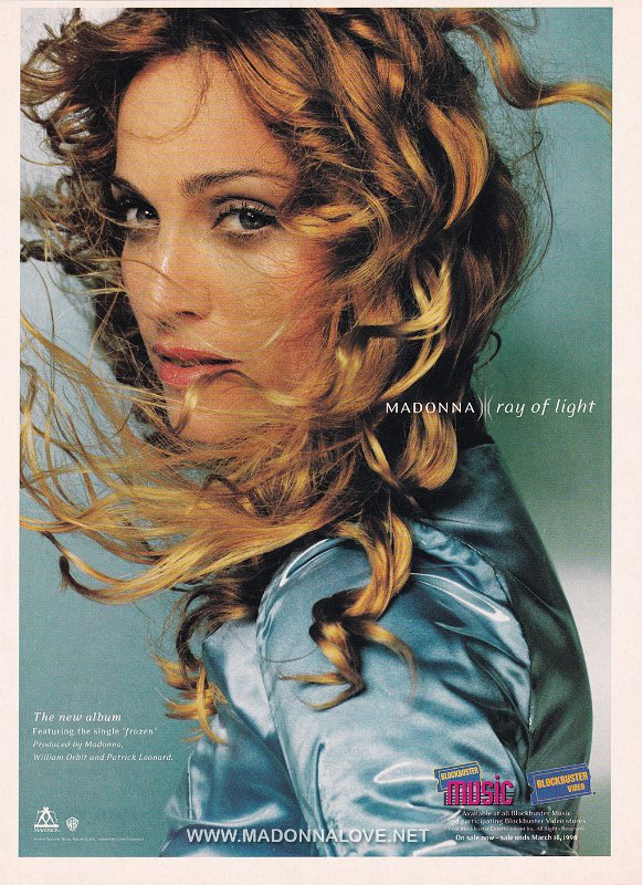 1998 - Unknown month - Unknown magazine - USA - Madonna Ray of light - the new album featuring the single Frozen