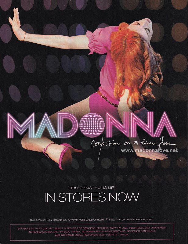 2005 - November - People - USA - Madonna Confessions on a dance floor - featuring hung up - in stores now