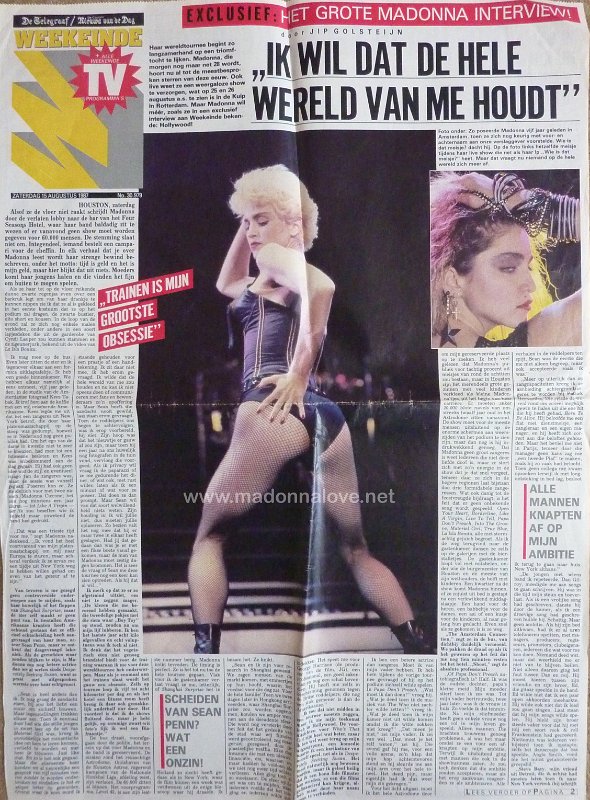 1987 - August - Telegraaf - Holland - Ik wil dat de hele wereld van me houd
