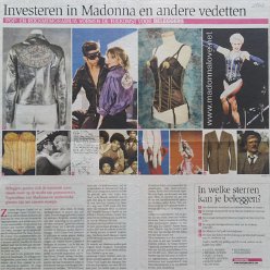 2008 - August - Het Nieuwsblad - Belgium - Investeren in Madonna en andere vedetten