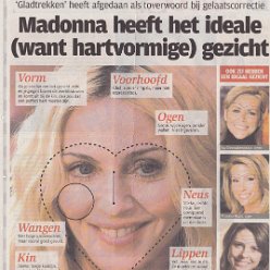 2008 - August - Het Nieuwsblad - Belgium - Madonna heeft het ideale (want hartvormige) gezicht