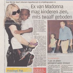 2008 - November - Het Nieuwsblad - Belgium - Ex van Madonna mag kinderen zien mits twaalf geboden