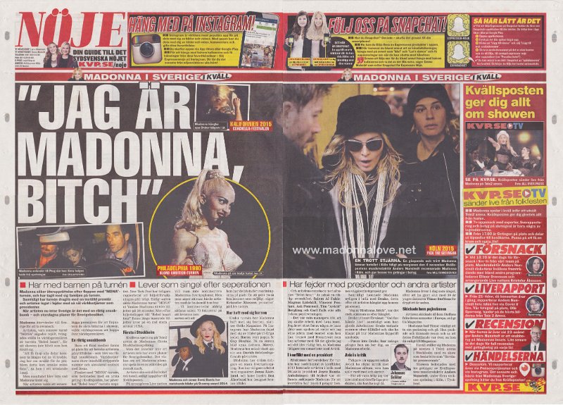 2015 - November - Kvallsposten - Sweden - Jag ar Madonna bitch