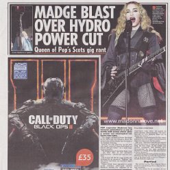 2015 -  December - Daily Star - UK - Madonna blast over hydro power cut