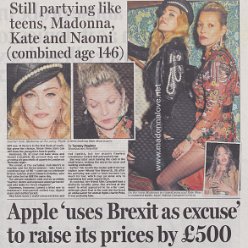 2016 - October - Daily Mail - UK - Still partying like teens Madonna Kate and Naomi