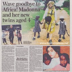 2017 - February - Daily Mail - UK - Wave goodbye to Africa! Madonna and her new twins aged 4