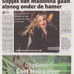 2018 - April - Metro- Holland - Slipjes van Madonna gaan alsnog onder de hamer