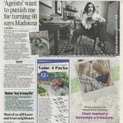 2019 - 4 May - Daily Express - Ageists want to punish me for turning 60 says Madonna - UK