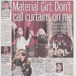 2020 - February - Daily Mirror - Material girl Don't call curtains on me - UK