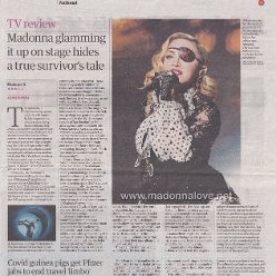 2021 - October - The Guardian - Madonna glamming it up on stage hides a true survivor's tale - UK