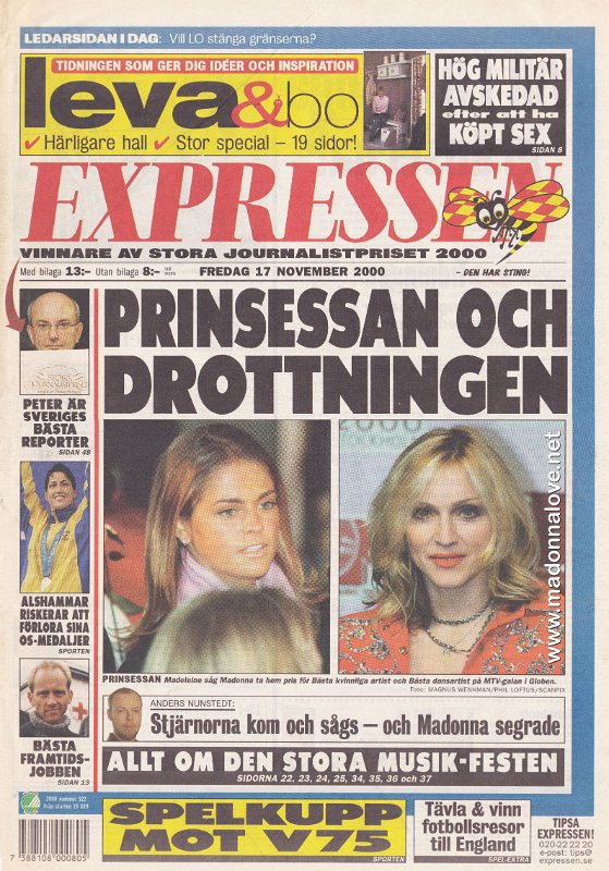 Expressen - 17 November 2000 - Sweden