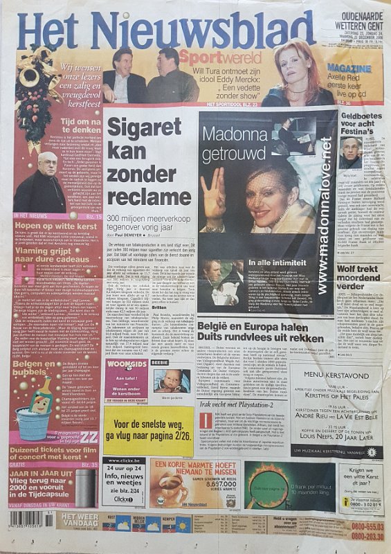 Het Nieuwsblad - 23-24-25 December 2000 - Belgium