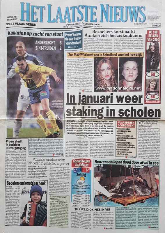 Het laatste nieuws - 21 December 2000 - Belgium
