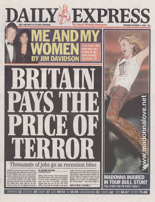 Daily Express - 4 October 2001 - UK