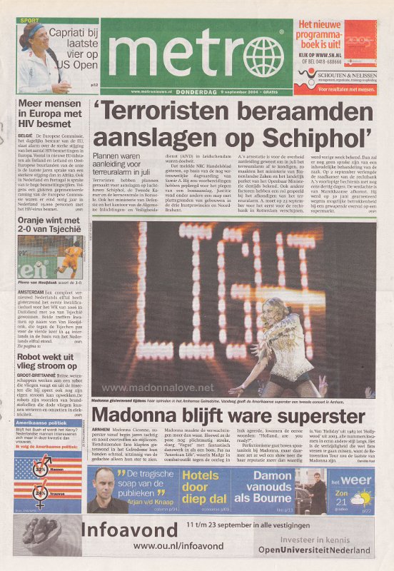 Metro - 9 September 2004 - Holland