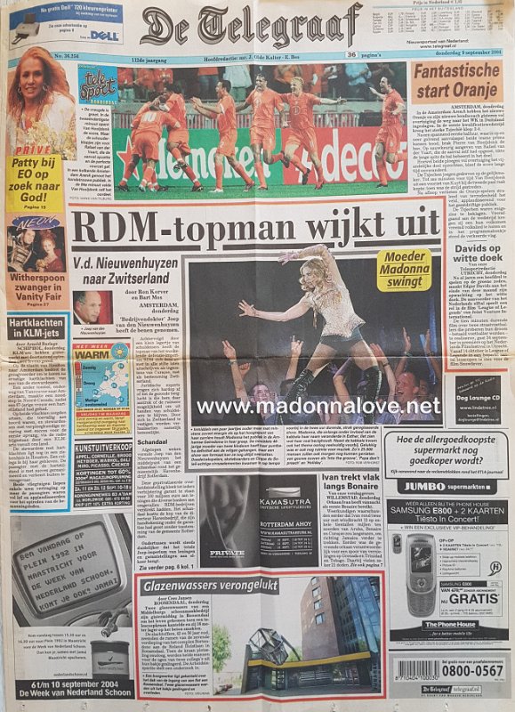 Telegraaf - 9 September 2004 - Holland