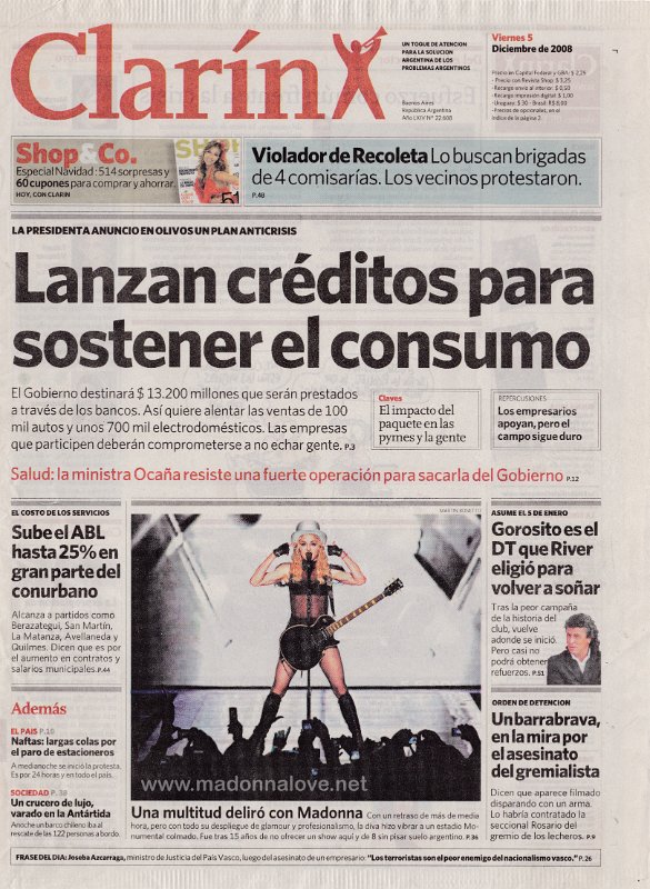 Clarin (Espectaculos) - 5 December 2008 - Argentina