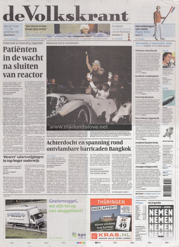 Volkskrant - 3 September 2008 - Holland
