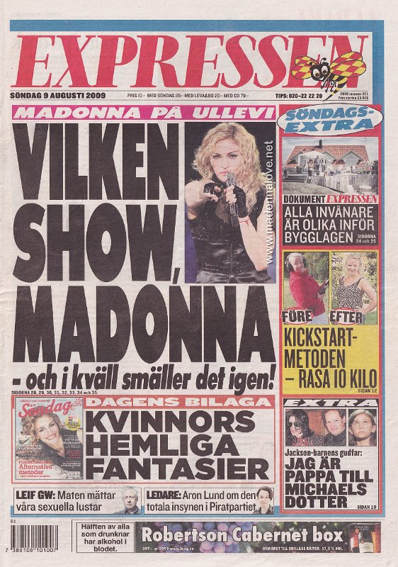 Expressen - 9 August 2009 - Sweden