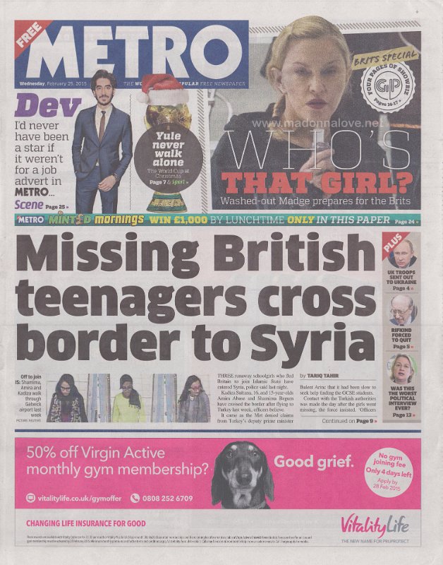 Metro - 25 February 2015 - UK