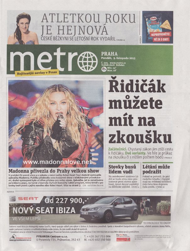 Metro - 9 November 2015 - Czech Republic
