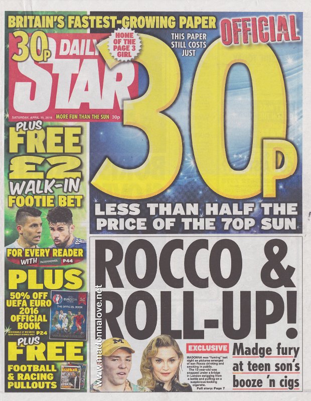 Daily Star - 16 April 2016 - UK