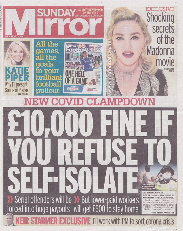 Sunday Mirror - 20 September 2020 - UK