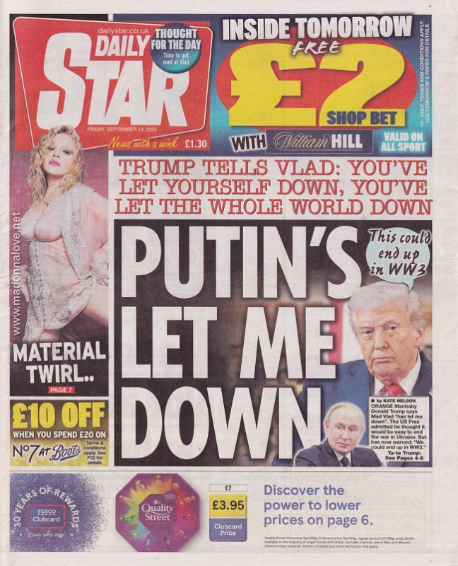 Daily Star - 19 September 2025 - UK
